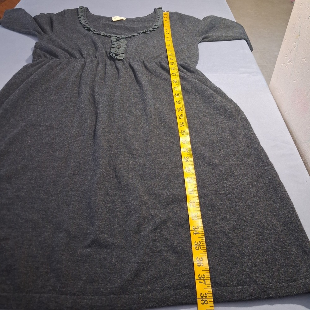 Splendid Urban Outfitters Womens Gray Wool Cashmere Blend Knit Ruffle Dress Sz L - Picture 6 of 13